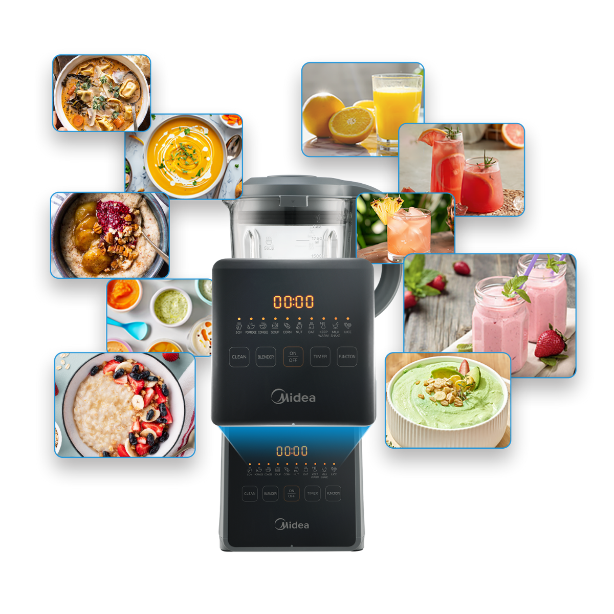 Midea 1000W Highpower Heating Blender-MJ-PB80F67W1