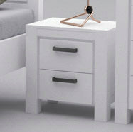 Acacia Bedside Table - Pure White