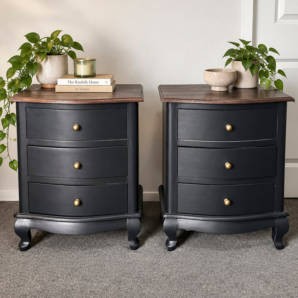 Bespoke Solid Teak Bedside Table Pair - El's Collection