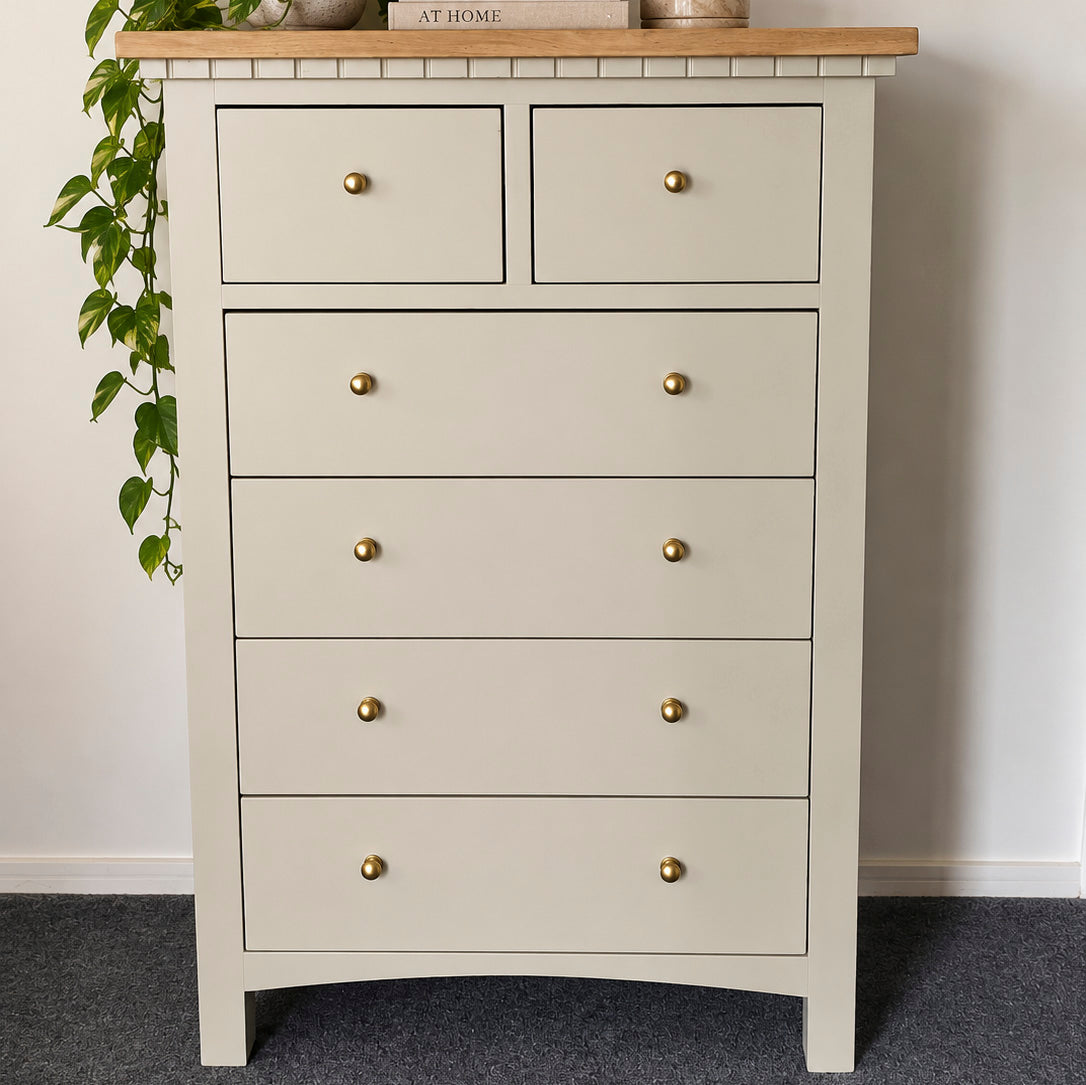 Bespoke Warm Stone Solid Wood Tallboy - El's Collection