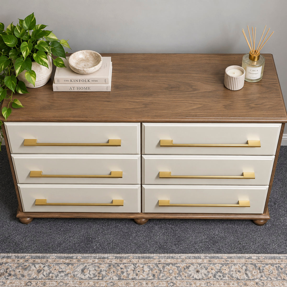 Bespoke Solid Wood Two-Tone Lowboy - El's Collection