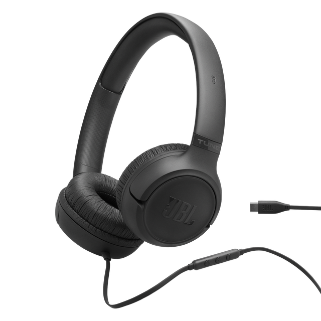 JBL Tune 530C Wired USB-C On-Ear Headphones - Black