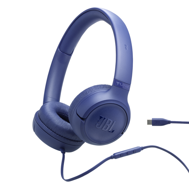 JBL Tune 530C Wired USB-C On-Ear Headphones - Blue