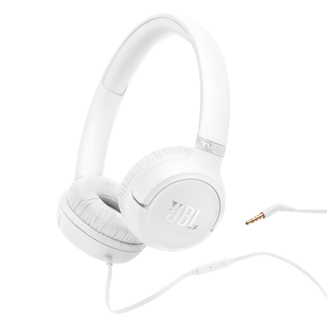 JBL Tune 530 Wired On-Ear Headphones - White