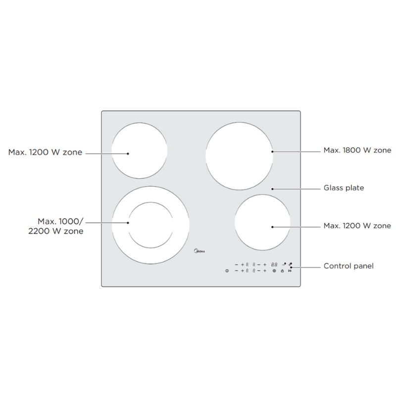 Midea 60cm Ceramic hob Touch Control MCH640F298K