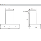 Midea 90cm T-Shape Rangehood -Steam Wash 90M80
