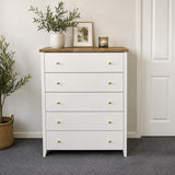 Bespoke Solid Wood Five Drawer Tallboy - El's Collection