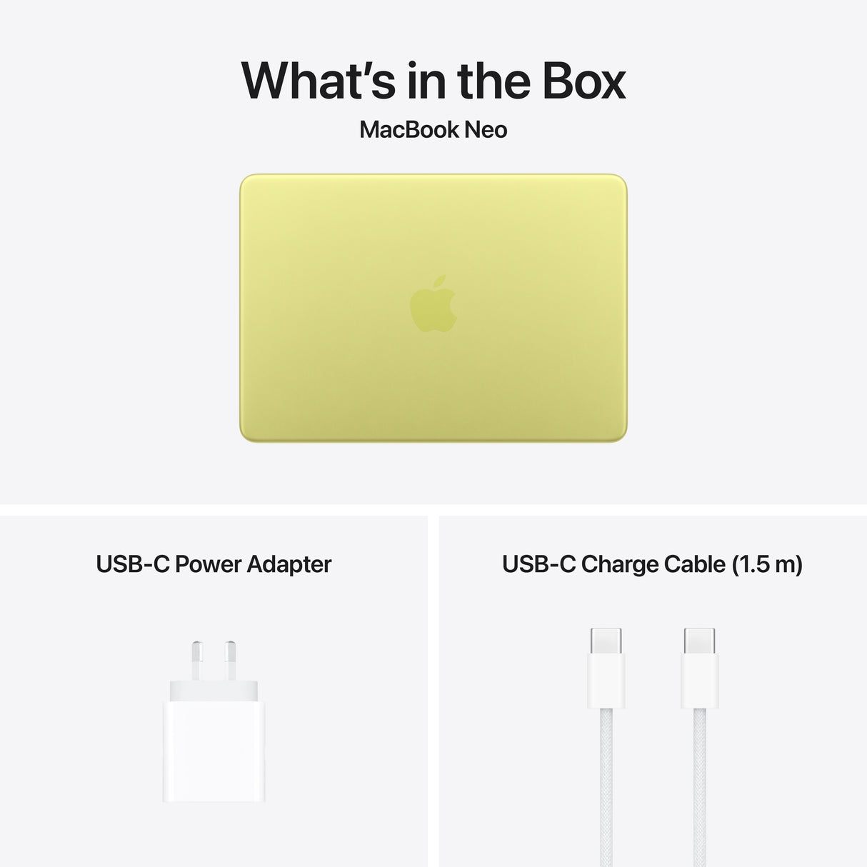MacBook Neo 13-inch — Apple A18 Pro, 8GB, 256GB SSD — Citrus