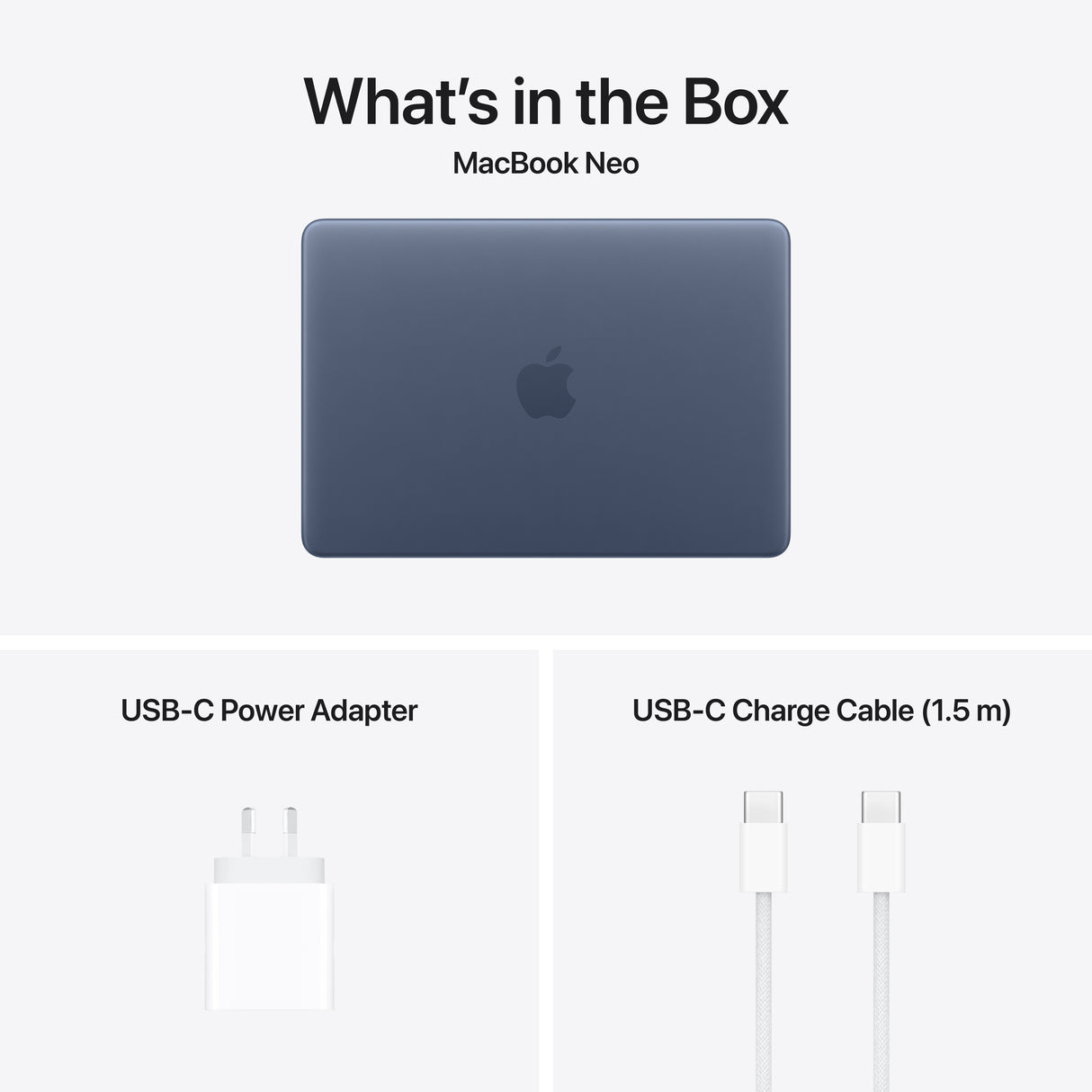 MacBook Neo 13-inch — Apple A18 Pro, 8GB, 256GB SSD — Indigo