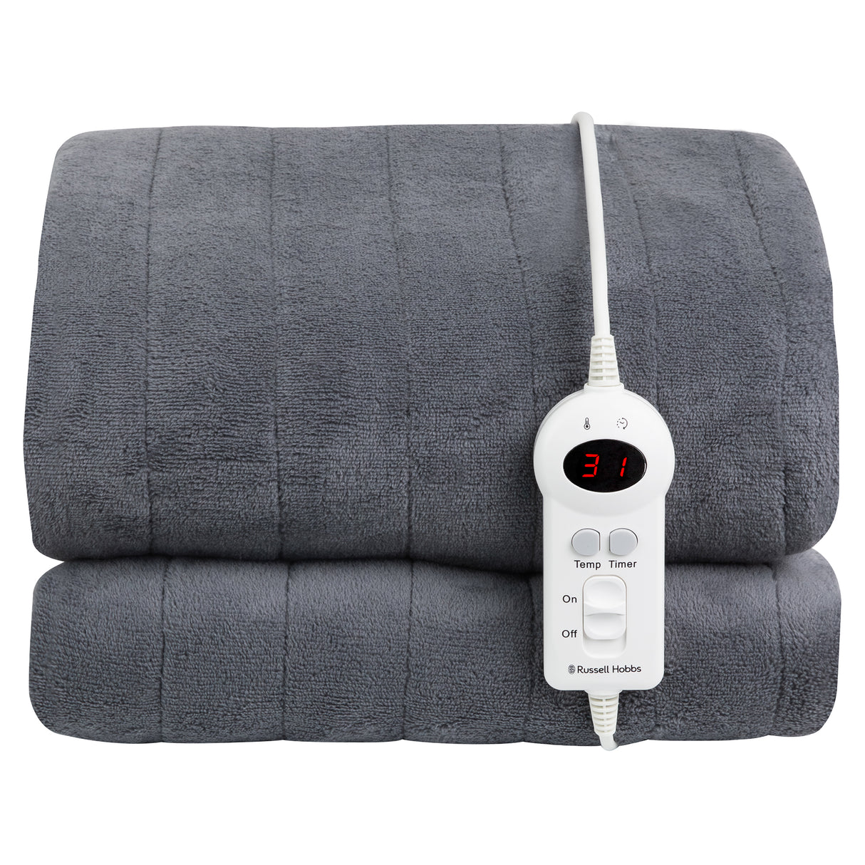 Microfleece Heated Throw - Grey