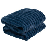 Faux Fur and Sherpa Heated Throw – Navy
