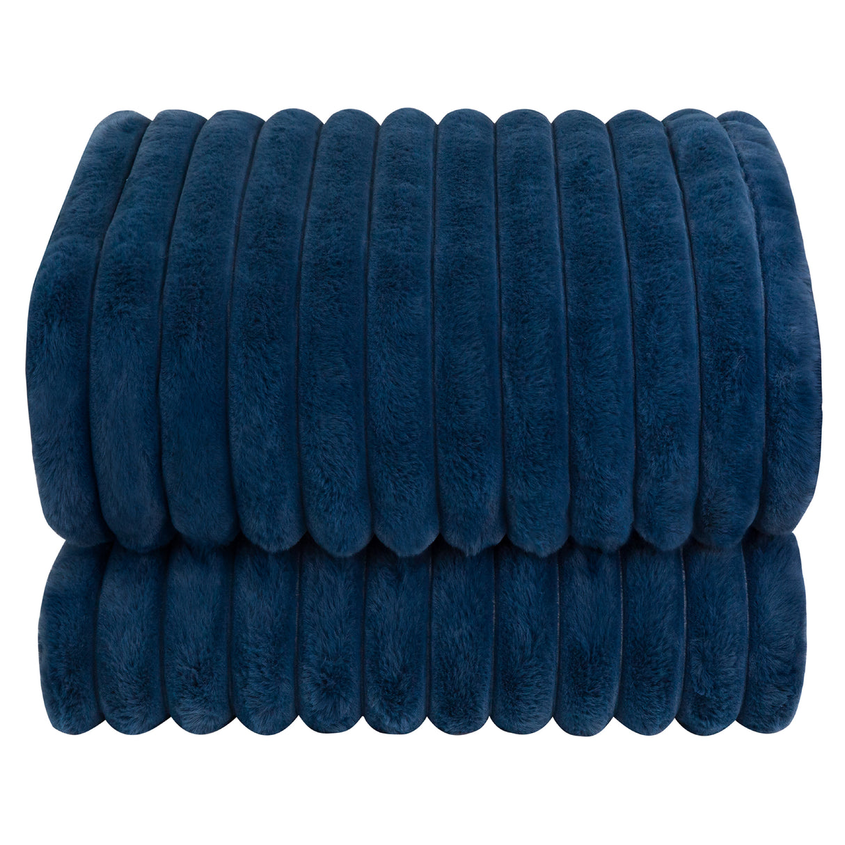 Faux Fur and Sherpa Heated Throw – Navy