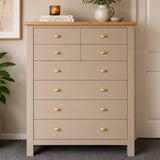 Bespoke Extra Large Solid Hardwood Tallboy (Taupe) - El's Collection