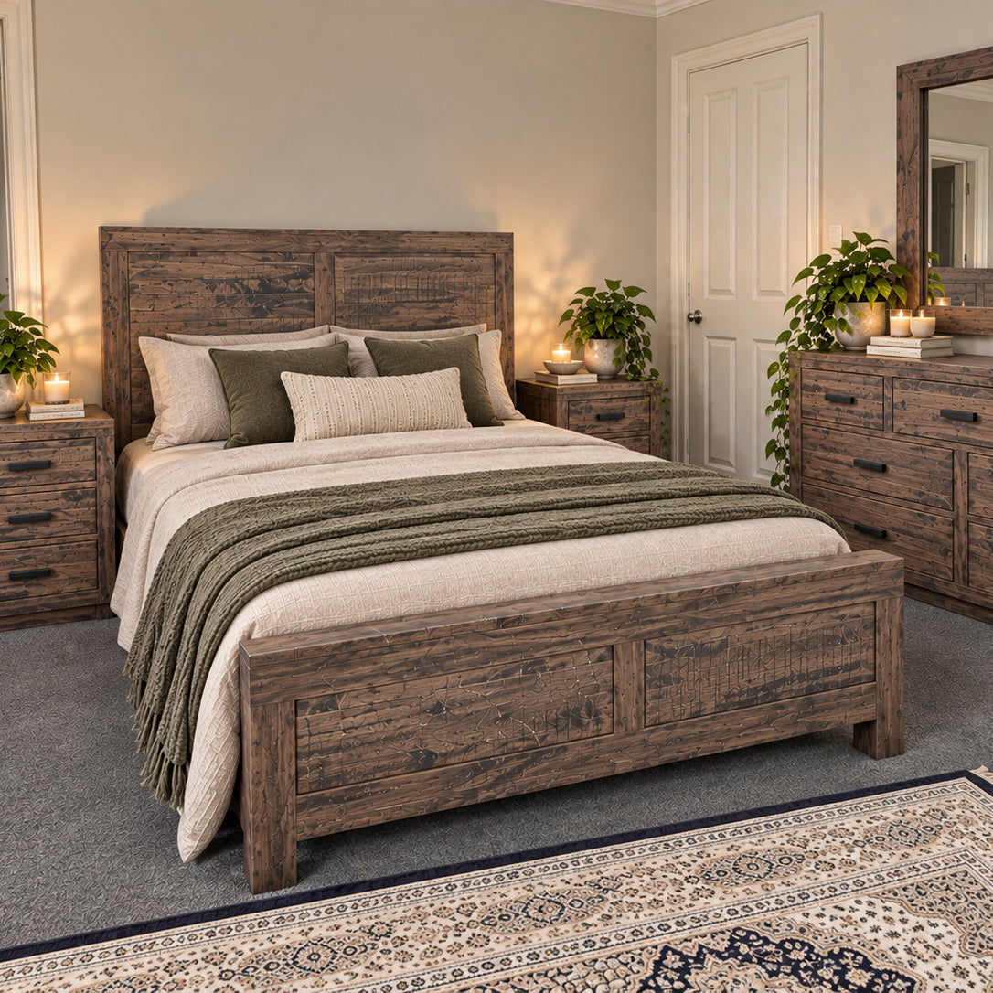 Bespoke 5-Piece Solid NZ Pine Queen Bedroom Suite - El's Collection