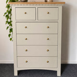 Bespoke Warm Stone Solid Wood Tallboy - El's Collection