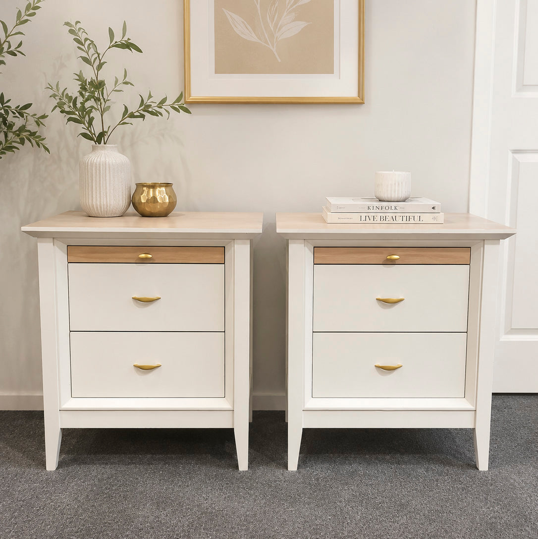 Bespoke Extra Large Solid Wood Bedside Table Pair NZ Made - El's Collection