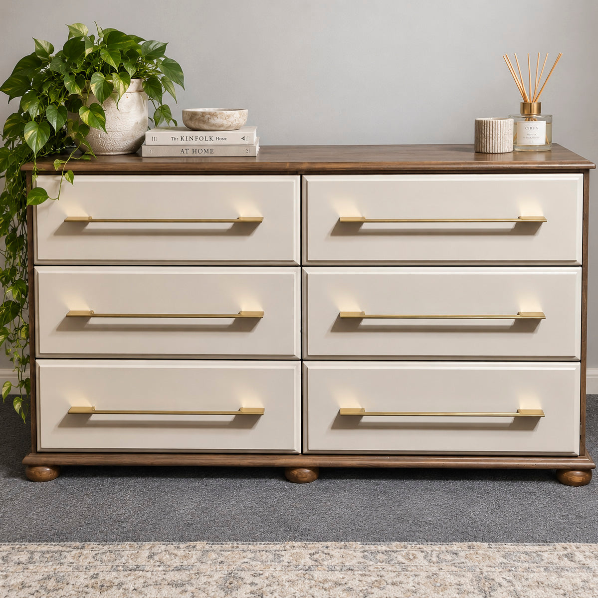 Bespoke Solid Wood Two-Tone Lowboy - El's Collection