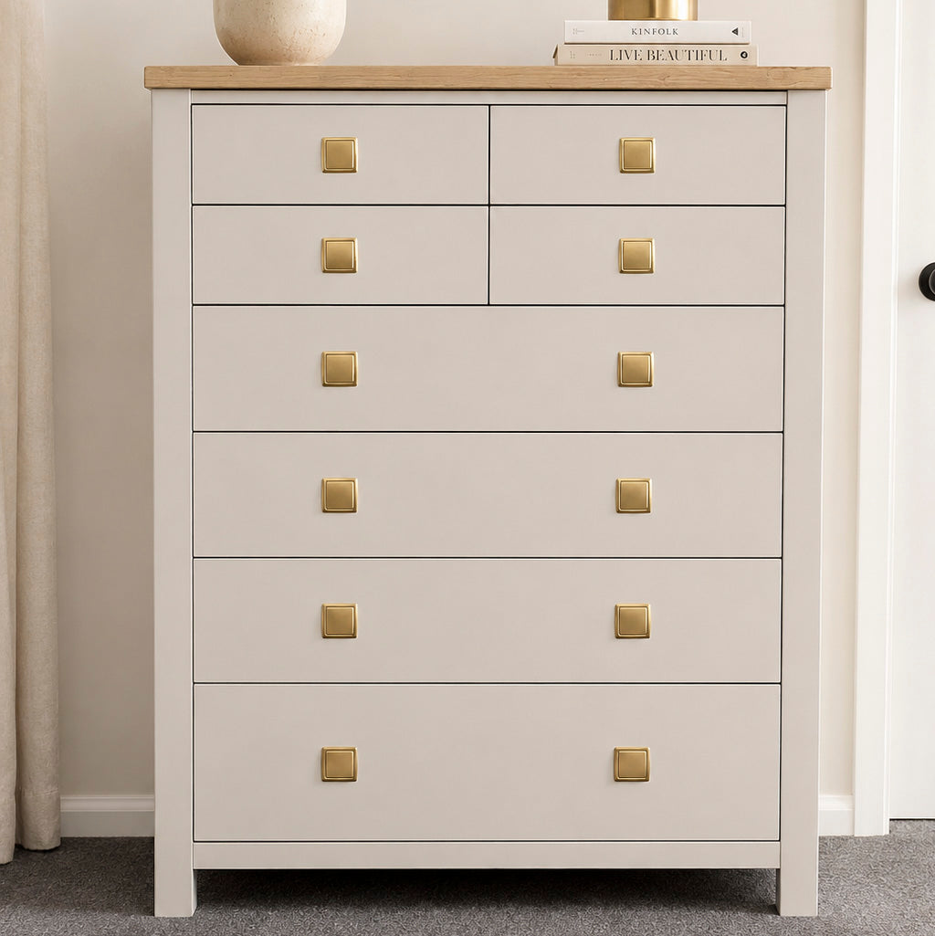 Bespoke Extra Large Solid Hardwood Tallboy (Ivory) - El's Collection
