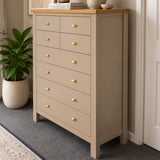 Bespoke Extra Large Solid Hardwood Tallboy (Taupe) - El's Collection