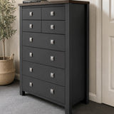 Bespoke Extra Large Solid Hardwood Tallboy (Charcoal) - El's Collection