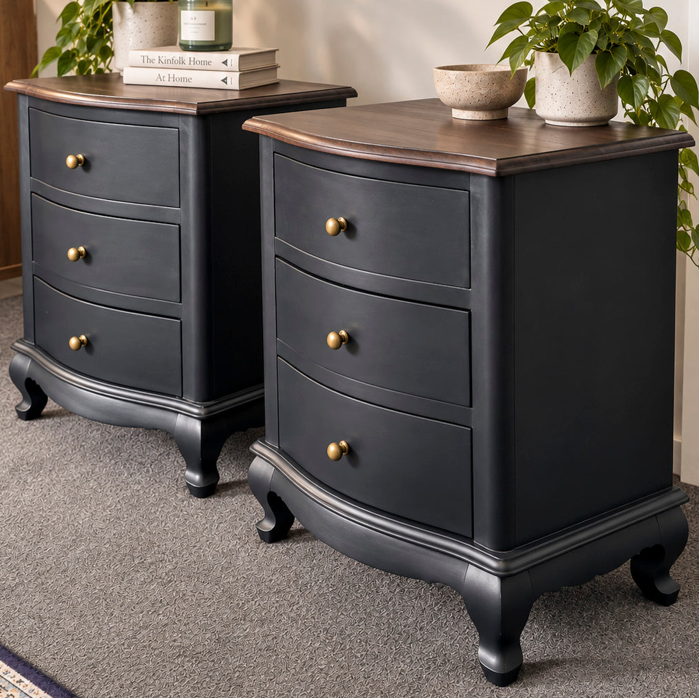 Bespoke Solid Teak Bedside Table Pair - El's Collection