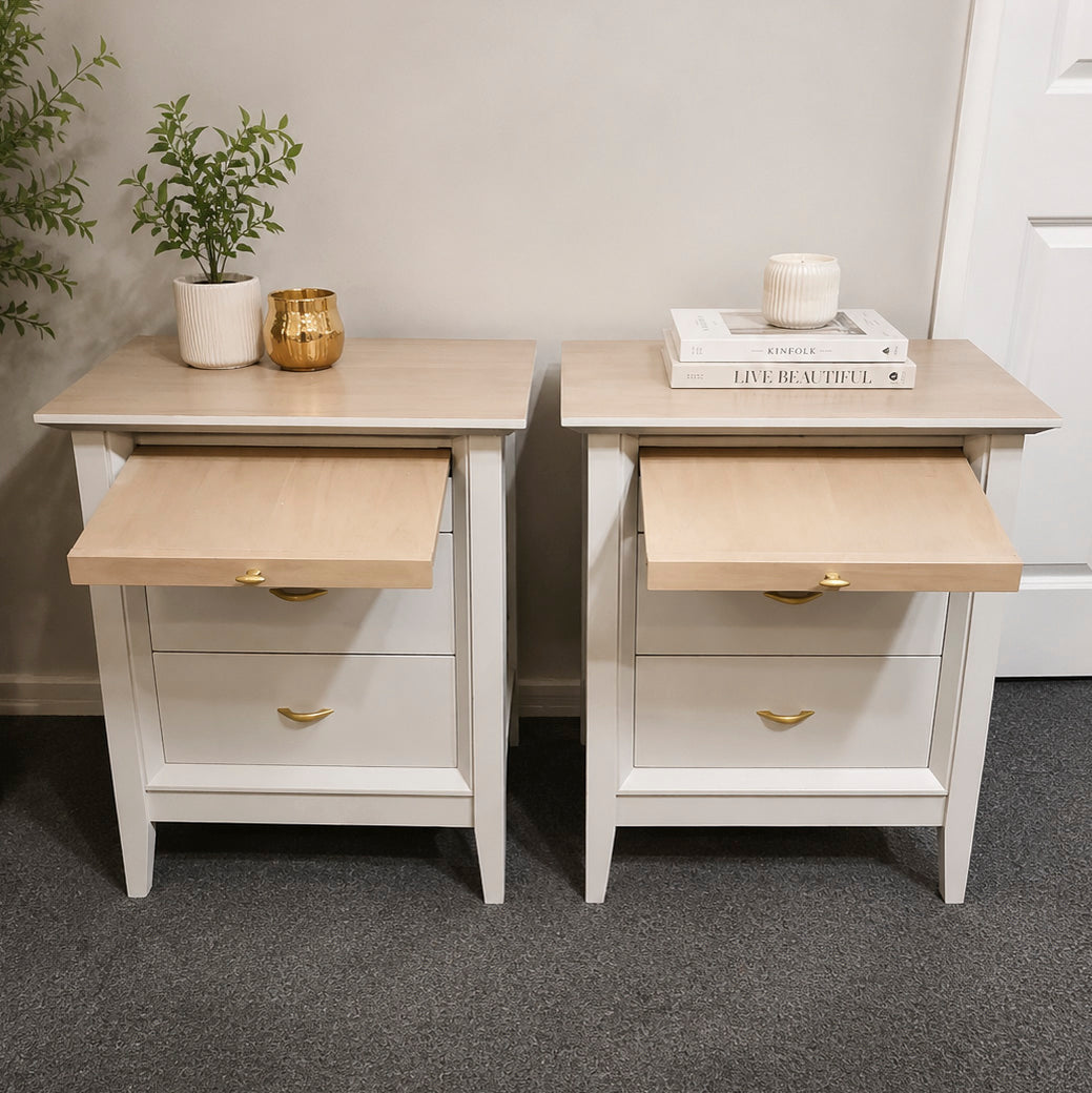 Bespoke Extra Large Solid Wood Bedside Table Pair NZ Made - El's Collection
