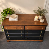 Bespoke Custom Black & Stained Solid Wood Lowboy - El's Collection