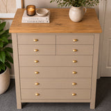 Bespoke Extra Large Solid Hardwood Tallboy (Taupe) - El's Collection