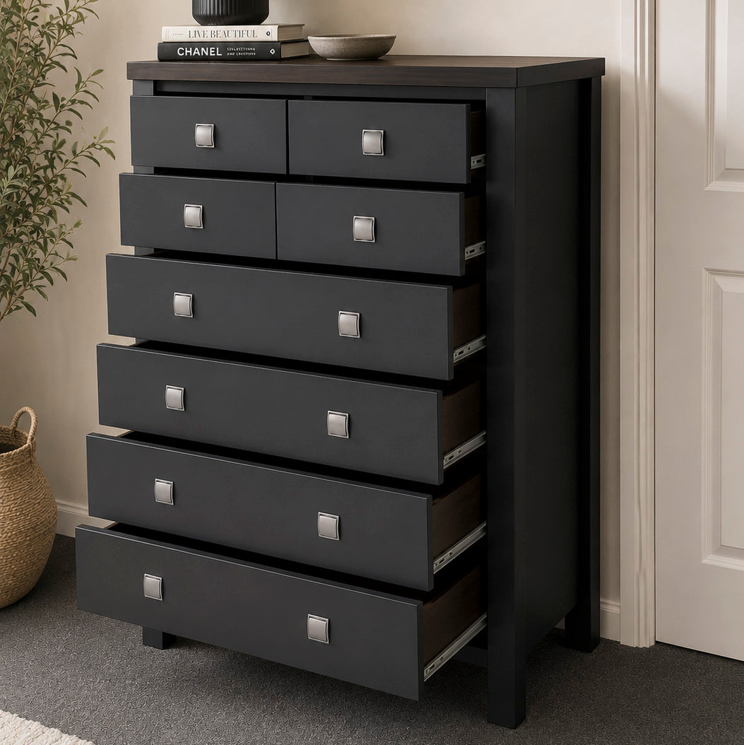 Bespoke Extra Large Solid Hardwood Tallboy (Charcoal) - El's Collection