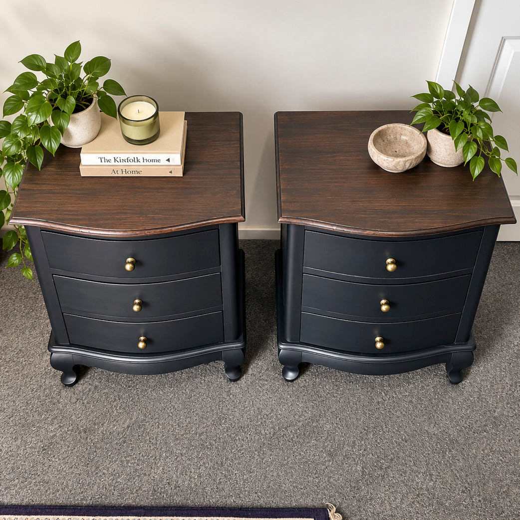 Bespoke Solid Teak Bedside Table Pair - El's Collection
