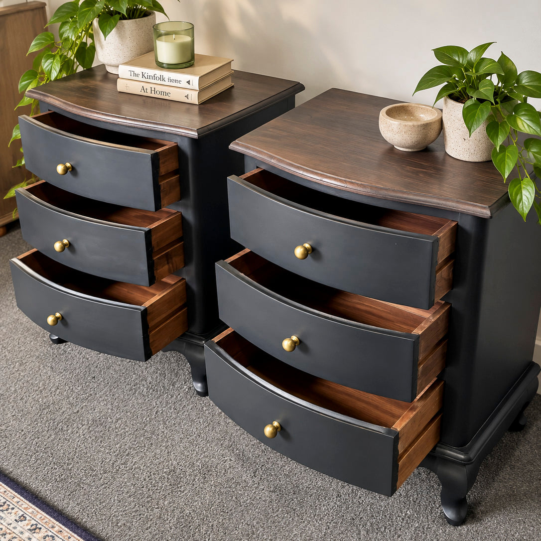 Bespoke Solid Teak Bedside Table Pair - El's Collection