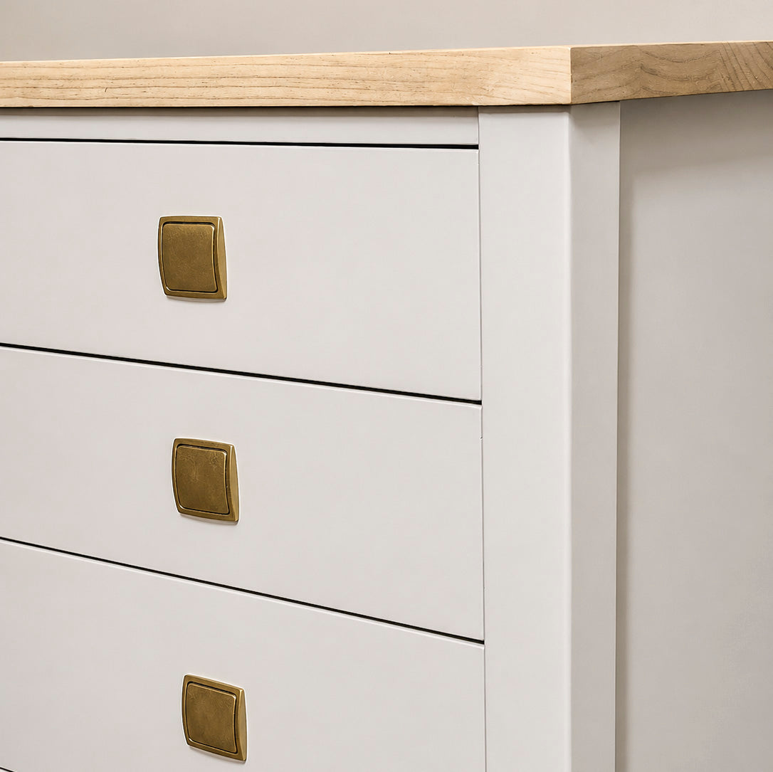 Bespoke Extra Large Solid Hardwood Tallboy (Ivory) - El's Collection
