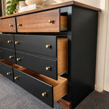 Bespoke Custom Black & Stained Solid Wood Lowboy - El's Collection