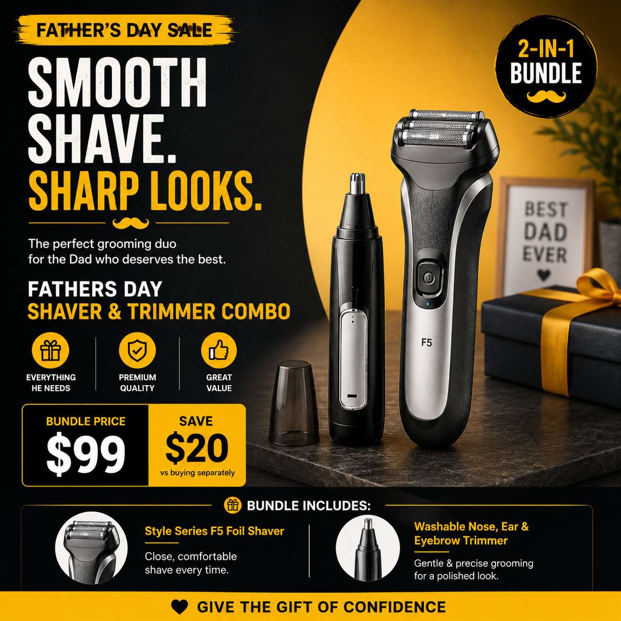 Fathers Day Shaver & trimmer Combo