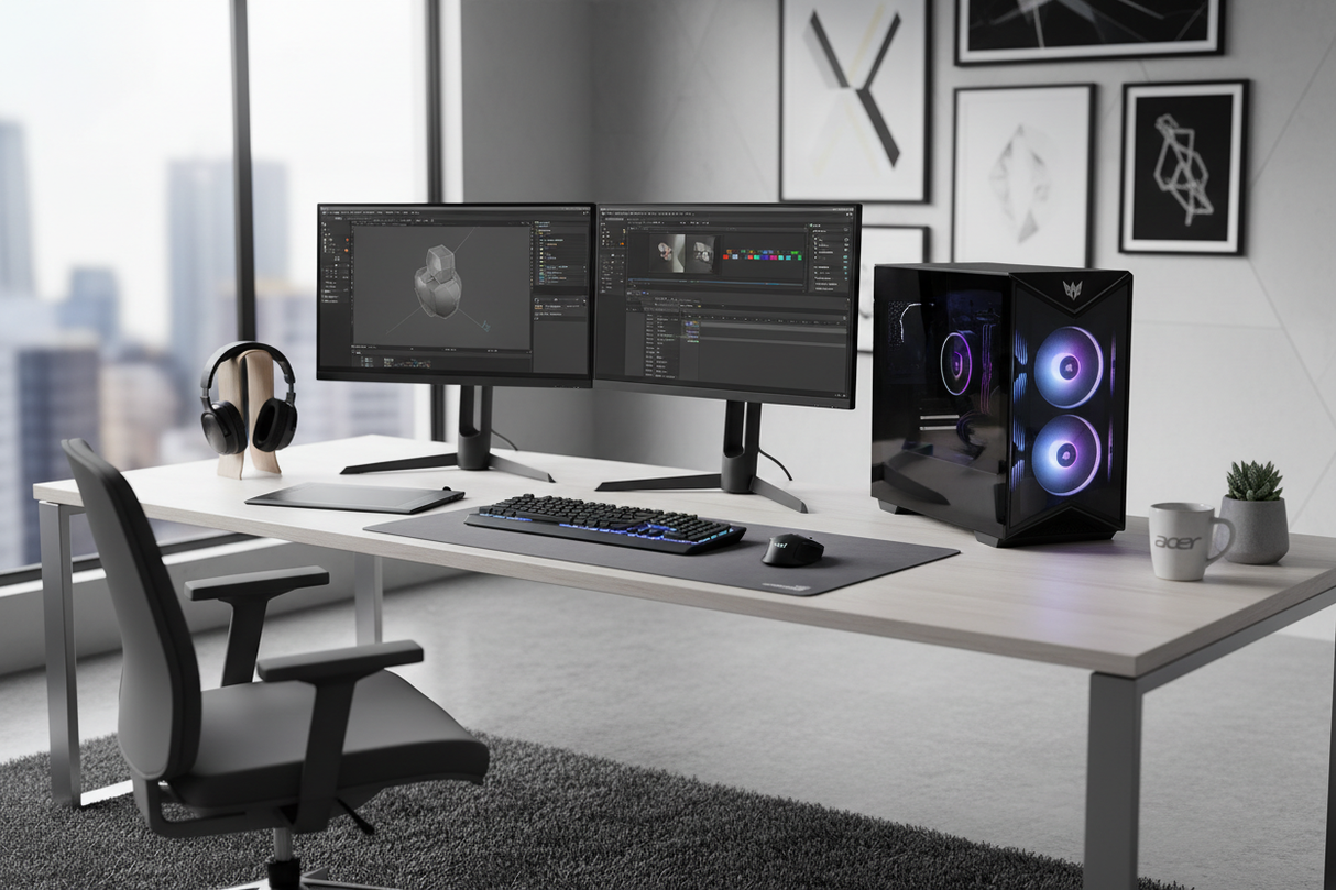 Dual monitor workstation