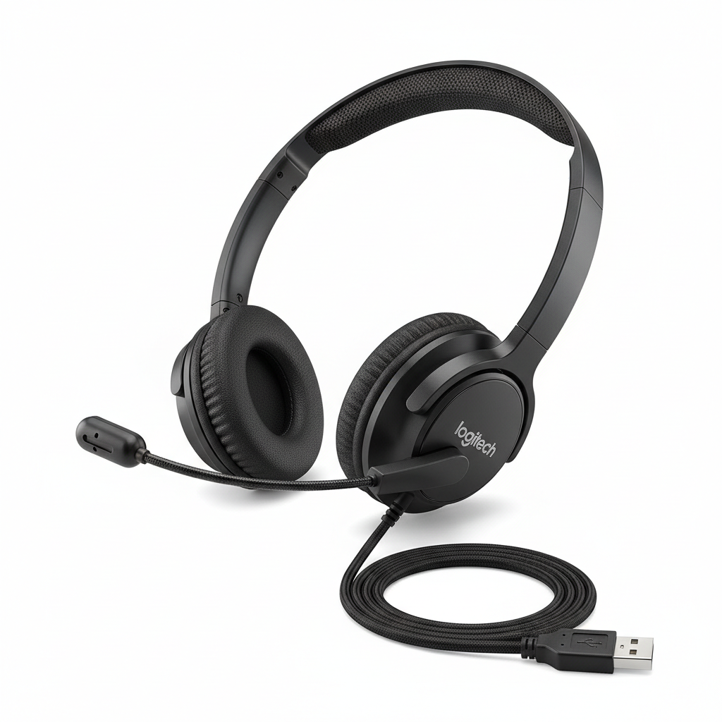 Logitech H340 USB Over Head Headset - Black