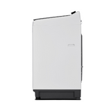 White refrigerator with black base on a white background