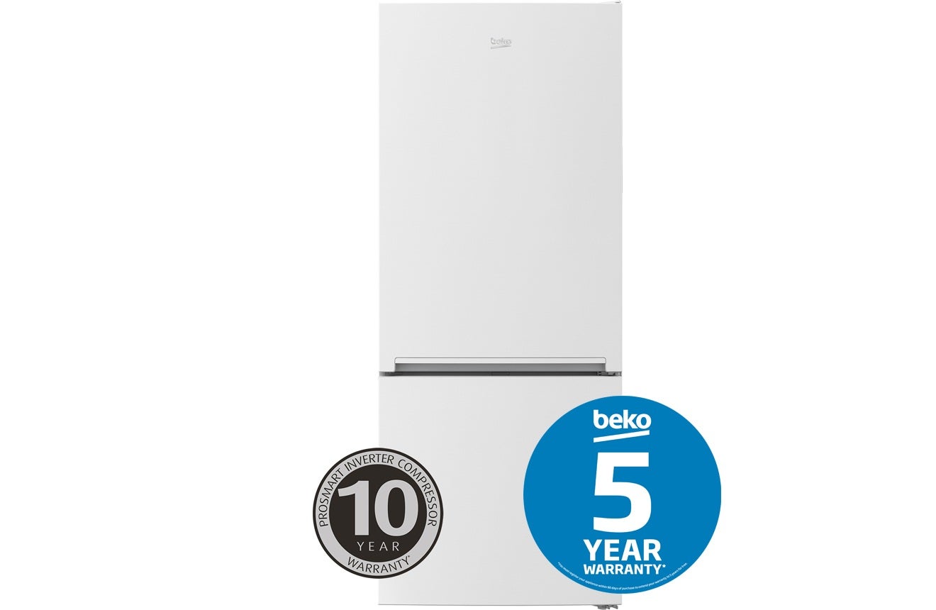 Beko 450L White Bottom Mount Fridge Freezer BBM450W