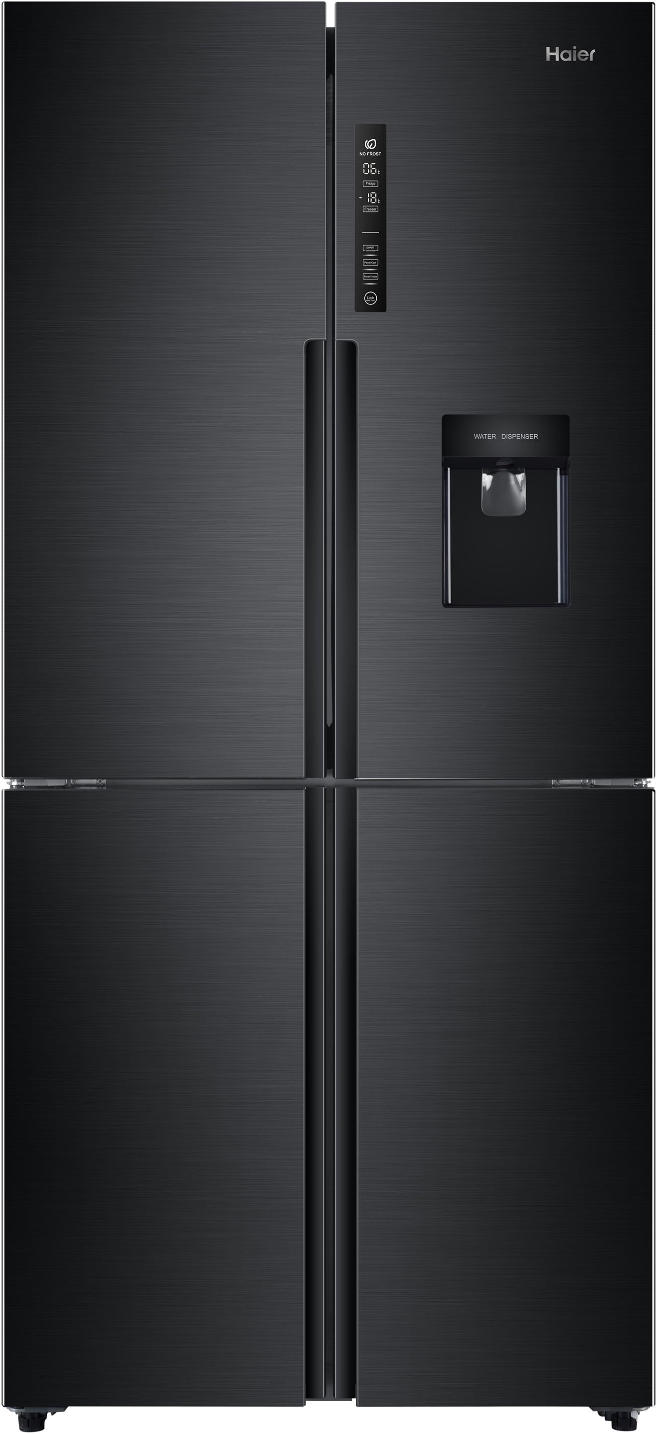 haier 520l quad door french door fridge black