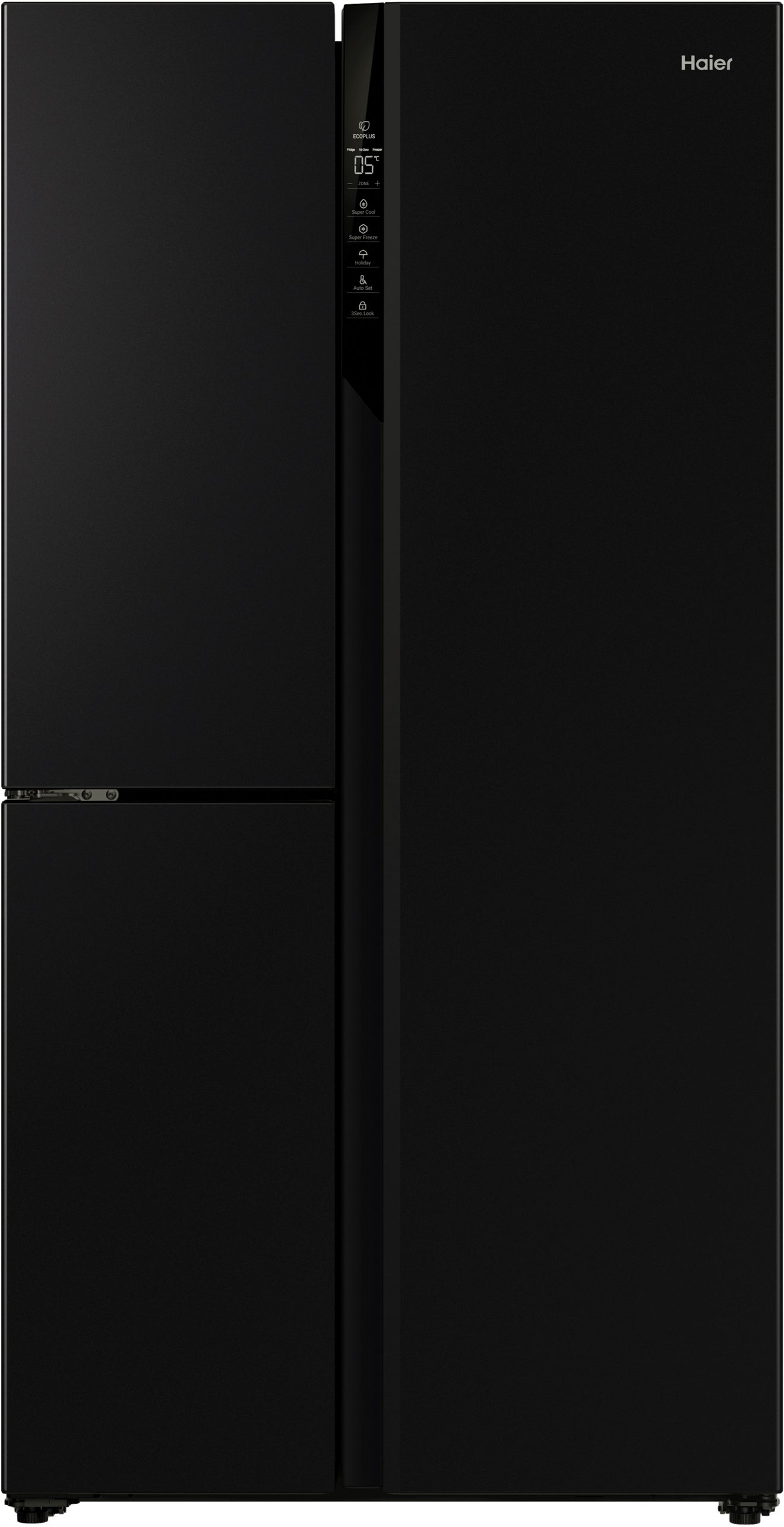 Haier 574L Three-Door Side-by-Side Refrigerator Freezer, Black - HRF575XC