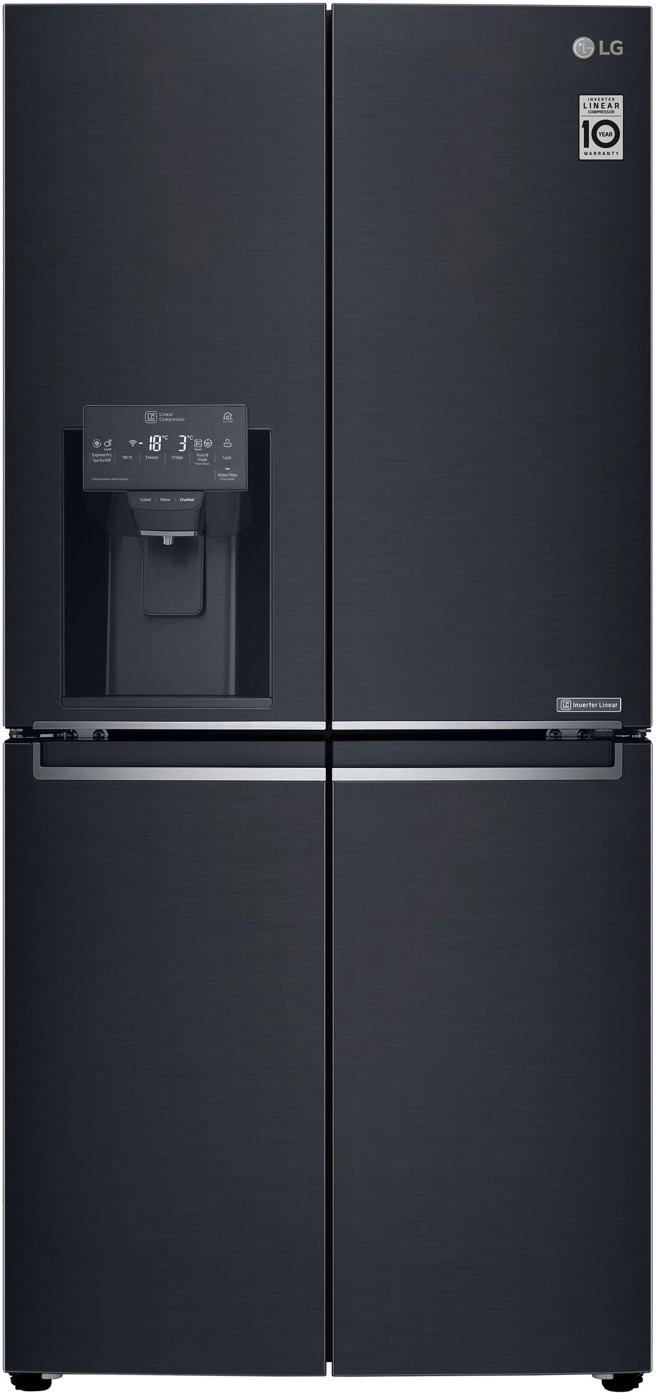 Black french door store fridge freezer