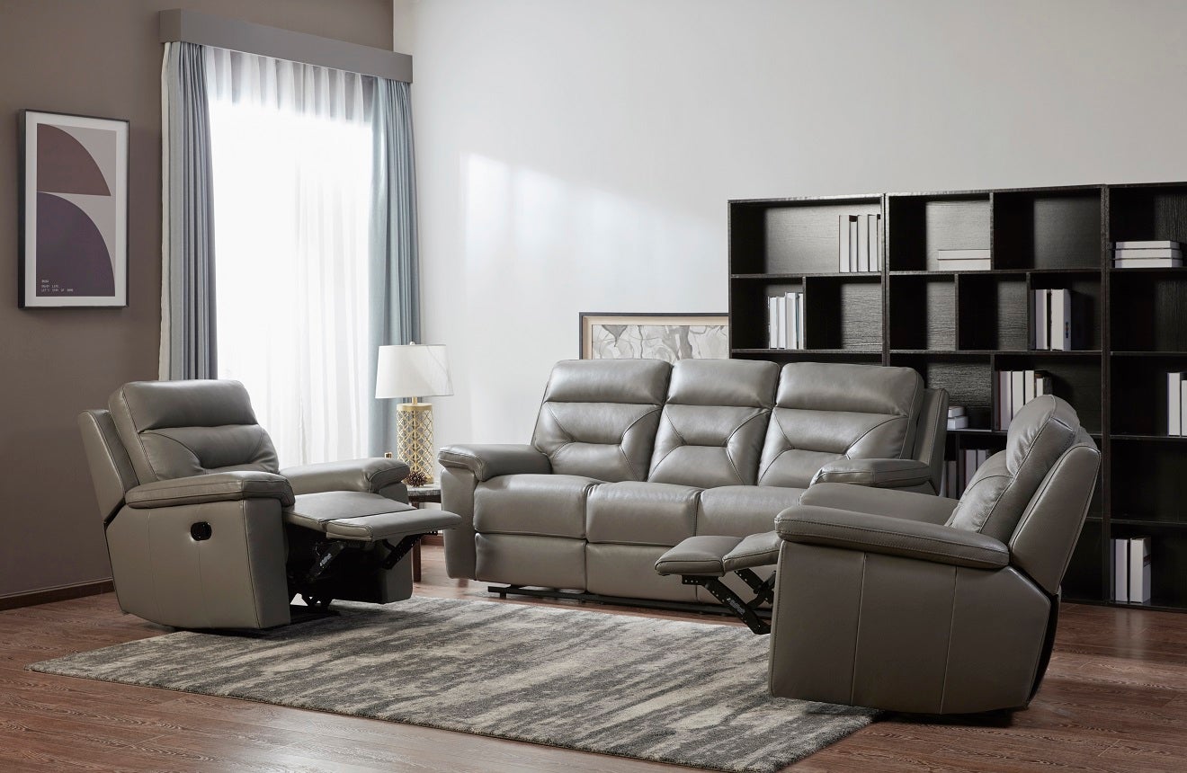 Leather recliner lounge outlet suite