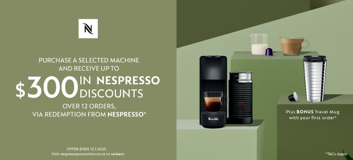Get up to $300 in Nespresso Discounts over 12 orders from Nespresso via redemption*