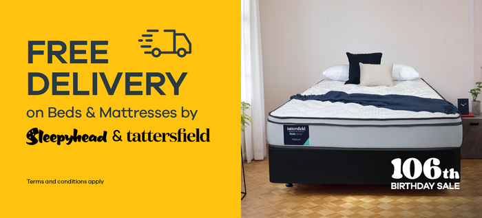 Free delivery on Sleepyhead & Tattersfield beds. Conditions apply.*