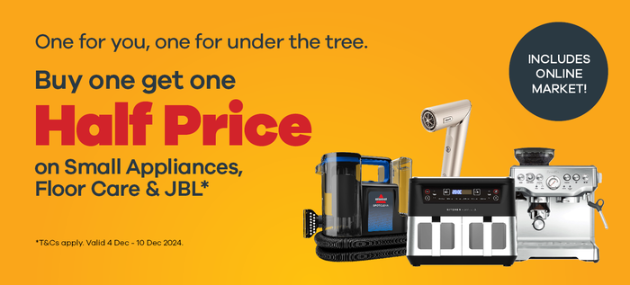 Buy one, get one half price on Small Appliances, Floor Care & JBL*