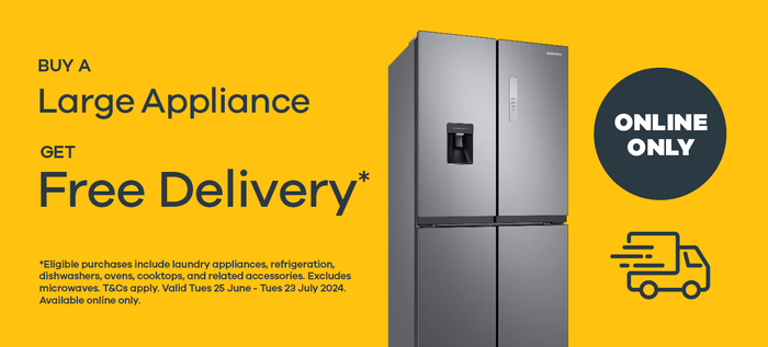 Online-only Free Delivery on Large Appliances*